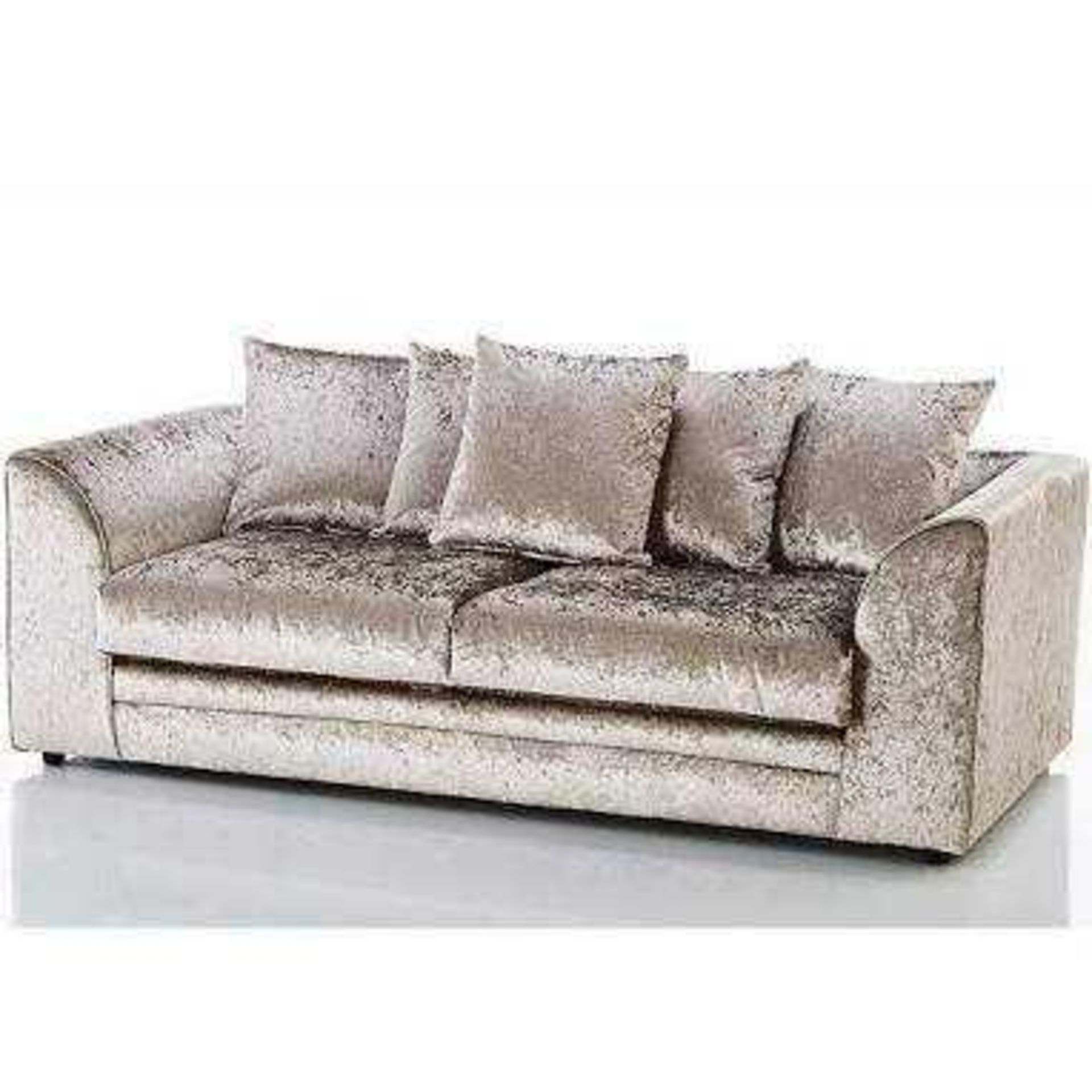 RRP £500 Sophie Velvet 3 Seater Sofa In Champagne