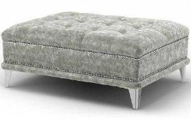 RRP £700 Ex Display Sofology Studded Footstool, Grey