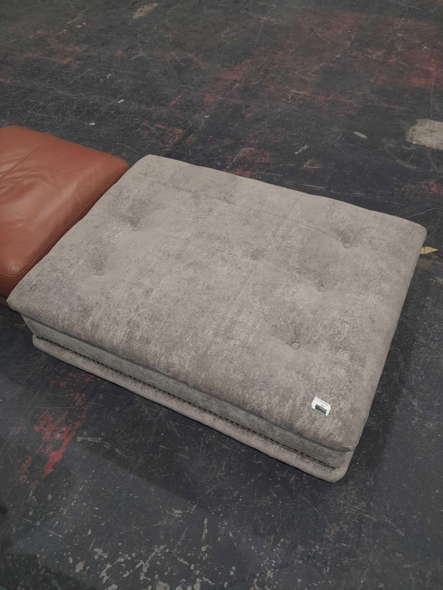 RRP £700 Ex Display Sofology Studded Footstool, Grey - Image 2 of 2