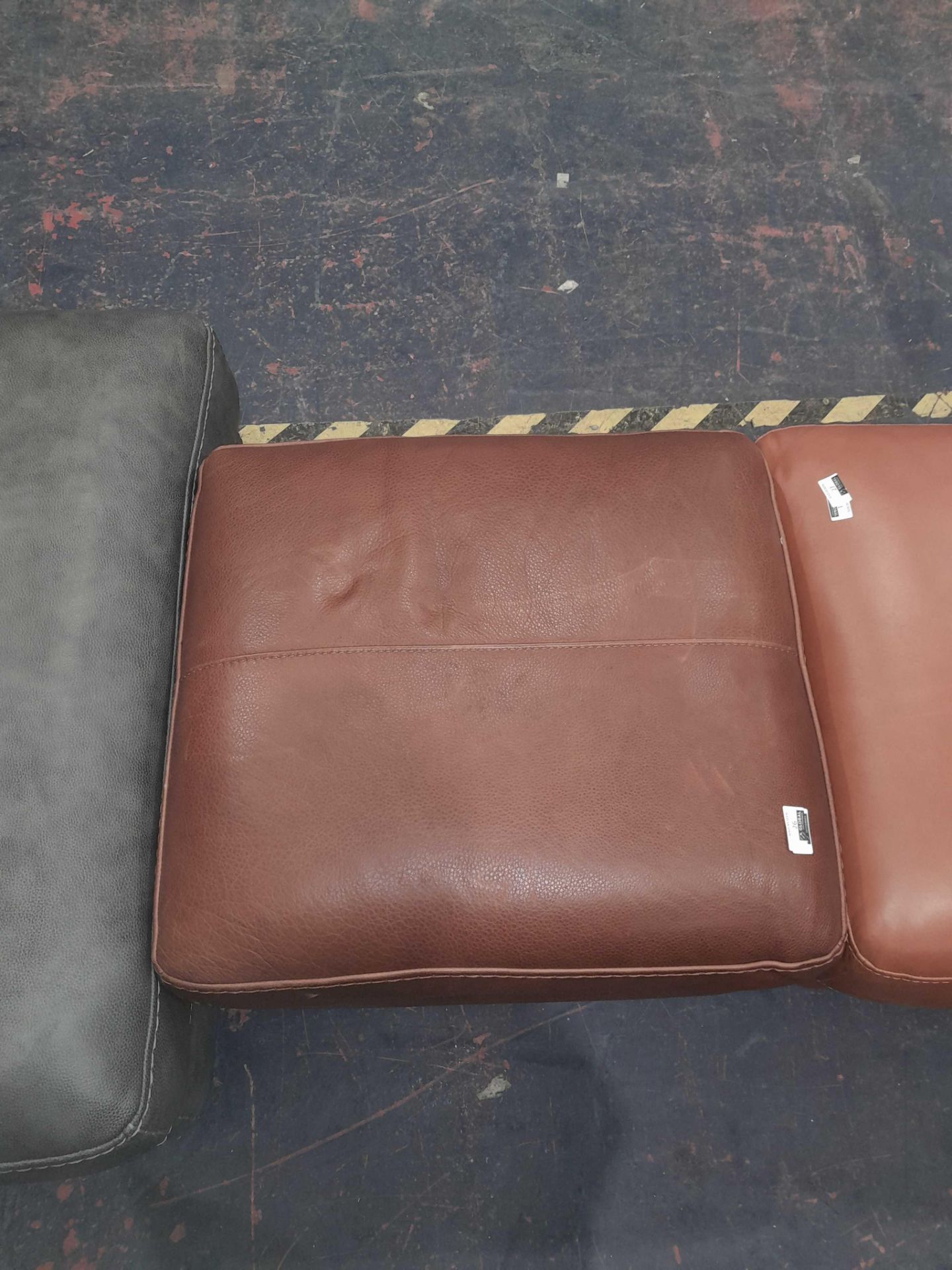 RRP £400 Ex Display Sofology Brown Leather Footstool - Image 2 of 2
