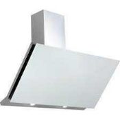 RRP £300 Boxed 90Cm Glass Hood White, Ubdahh90W(Cr2)