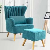 RRP £260 Boxed Living Home Chair And Pouffe (Cr2)