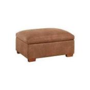 RRP £400 Ex Display Sofology Brown Leather Footstool