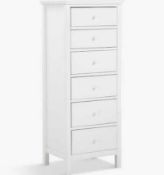 RRP £250 Unboxed Wilton 6 Drawer Tallboy Chest In White(Cr2)