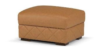 RRP £350 Ex Display Sofology Light Brown Leather Footstool
