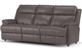 RRP £1000 Ex Display Sofology 3 Seater Leather Sofa, Brown