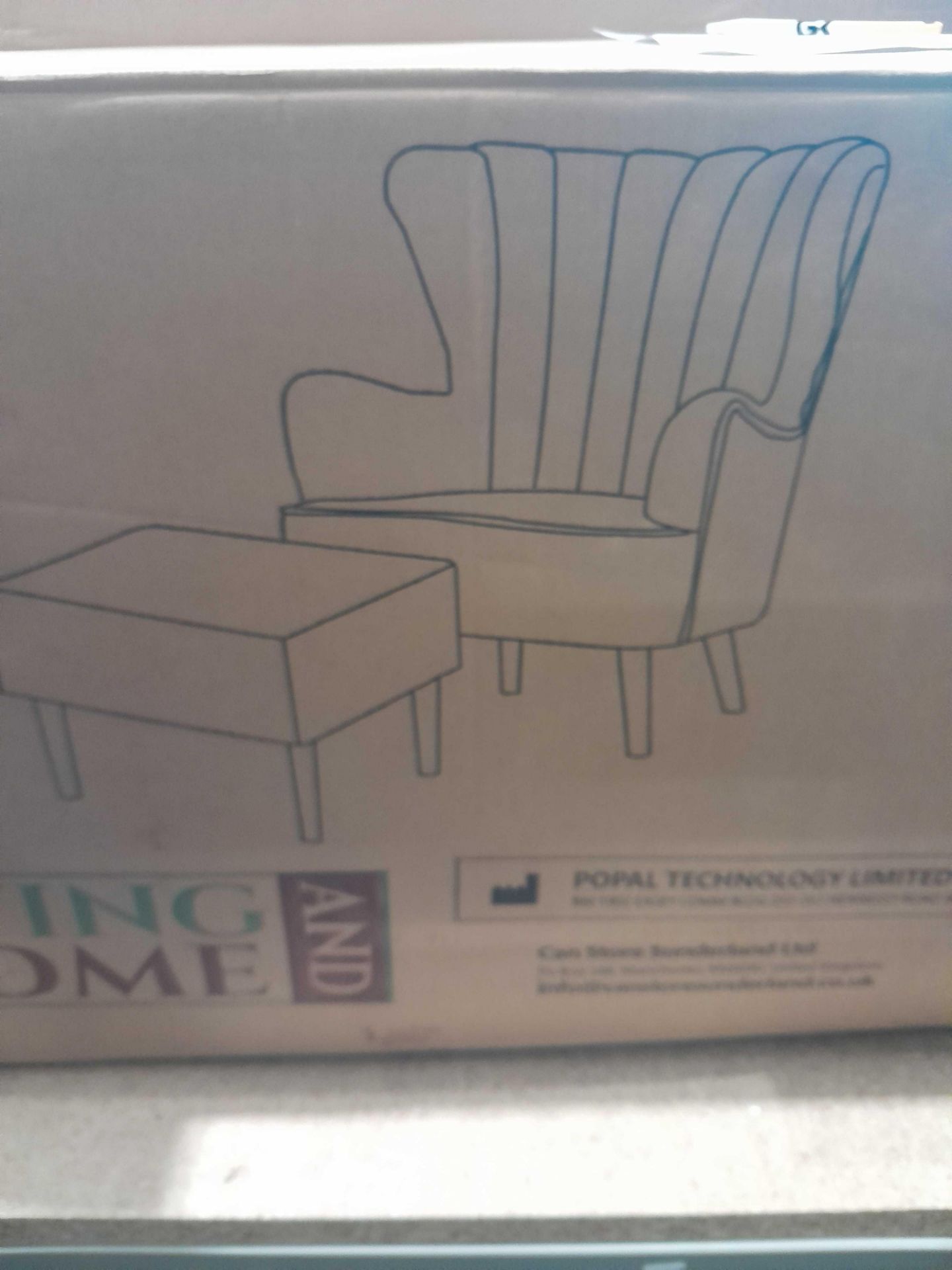 RRP £260 Boxed Living Home Chair And Pouffe (Cr2) - Image 2 of 2