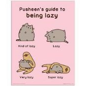 RRP £200 Brand New Pusheen Guide To Being Lazy Framed Pictures