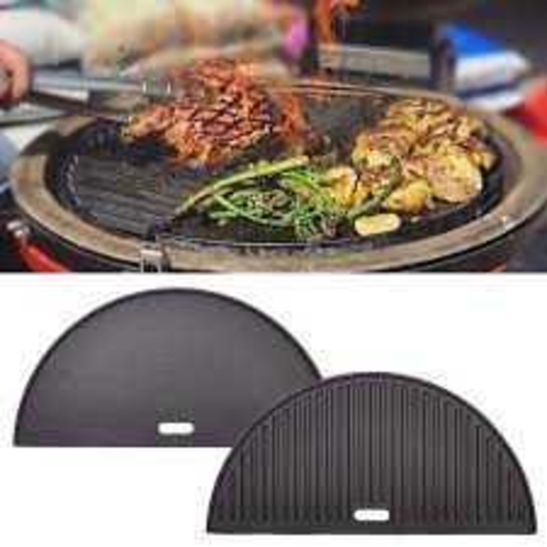 RRP £110 X2 Kamadojoe Cast Iron Reversible Griddle(Cr1)