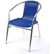 RRP £200 Unboxed X2 Wicker Chairs, Blue(Cr2)