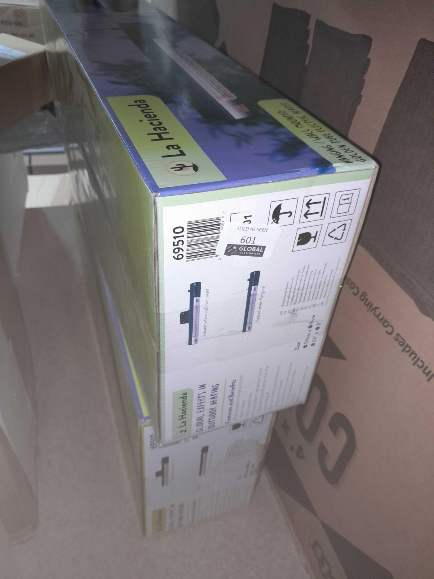 RRP £240 Boxed X2 La Hacienda Hanging Golden Tube Electric Heaters(Cr1) - Image 2 of 2