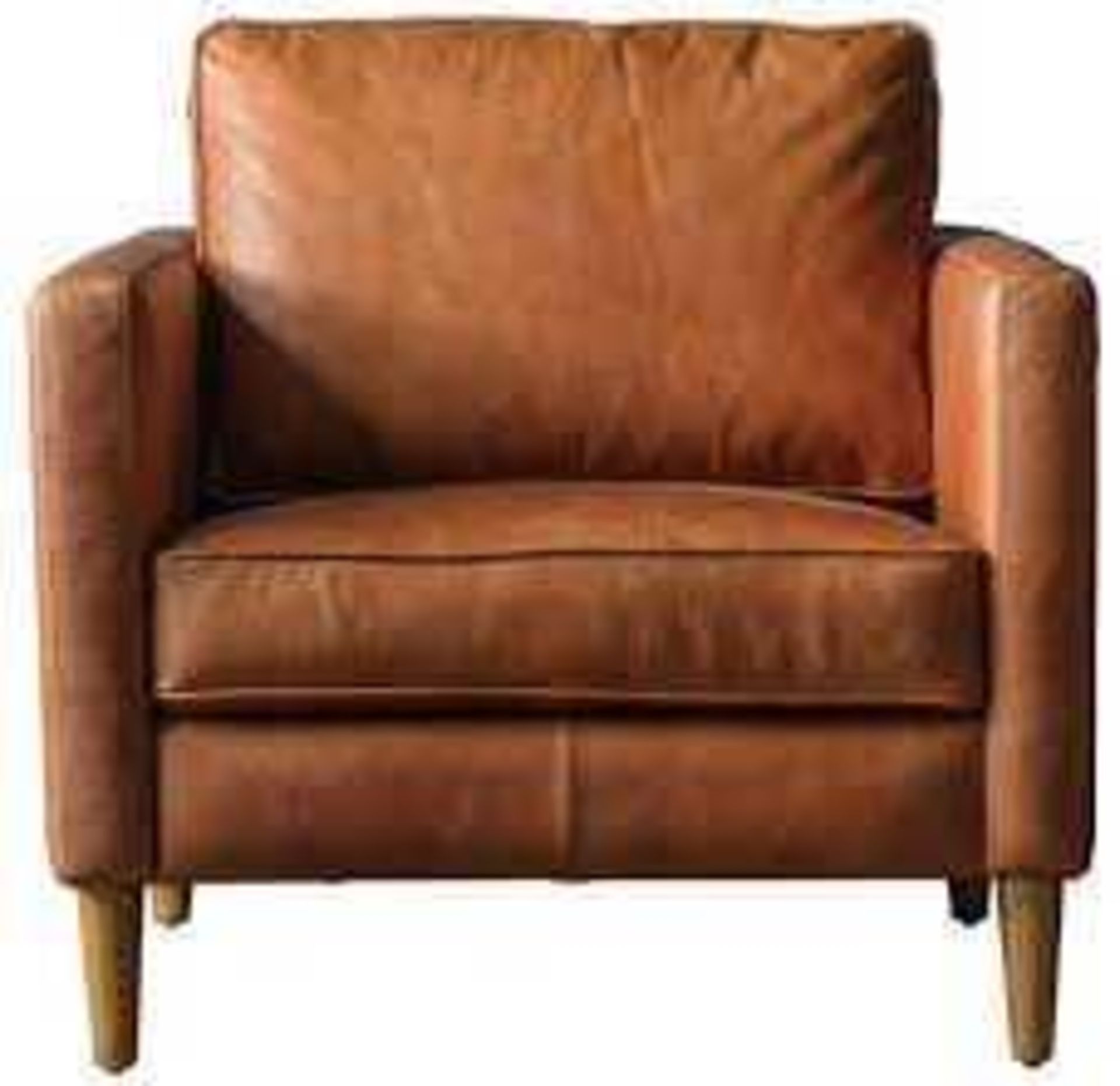 RRP £400 Boxed Brown Leather Armchair(Cr1)