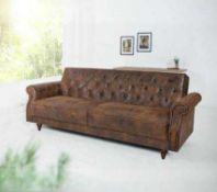 RRP £500 Chesterfield Style 3 Seater Sofa (Cr3)