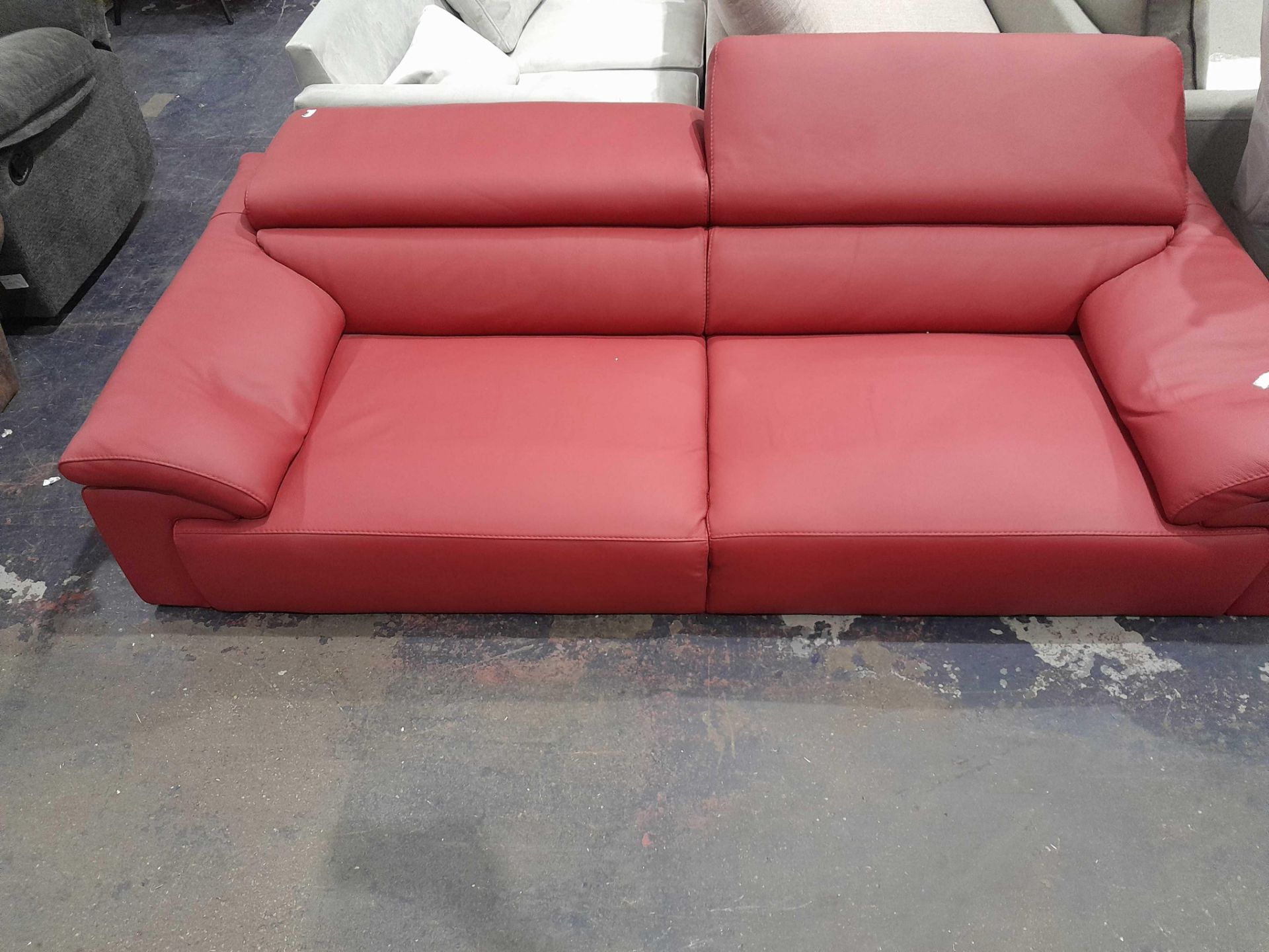 RRP £1500 Ex Display Red Stylish 3 Seater Sofa - Image 2 of 2