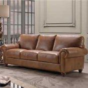 RRP £1000 Ex Display Sofology 3 Seater Leather Sofa