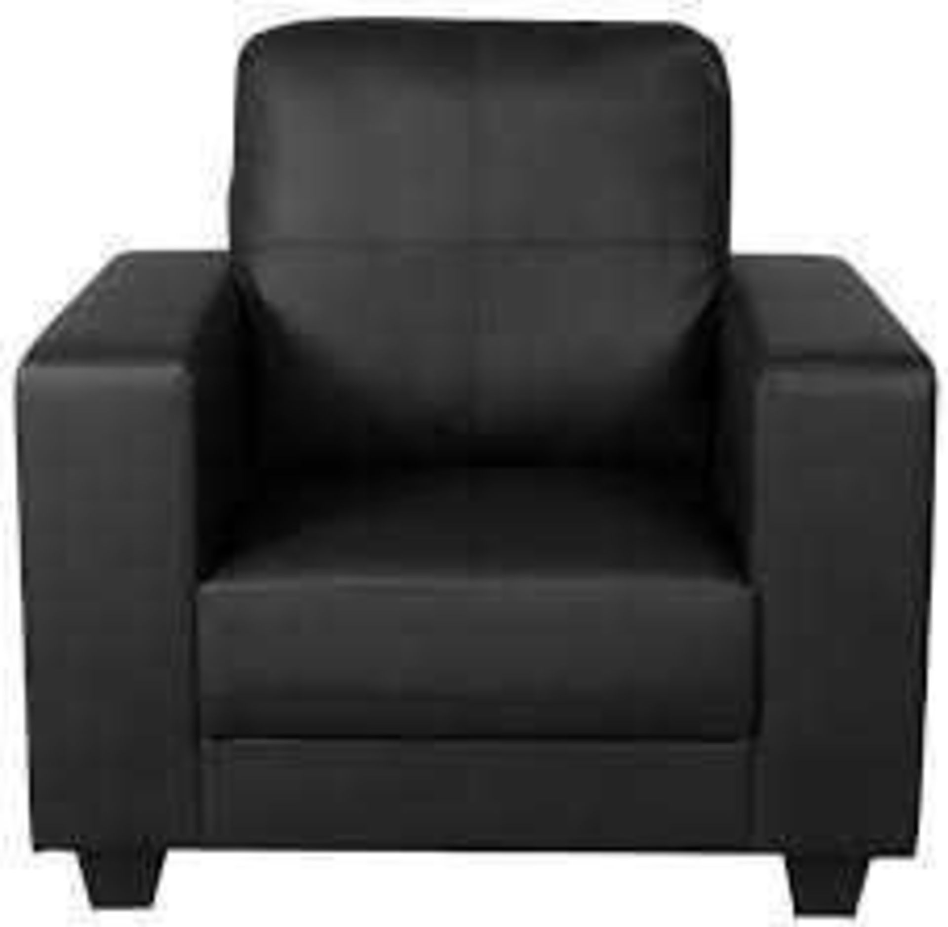 RRP £200 Black Faux Leather Armchair(No Legs)(Cr2)