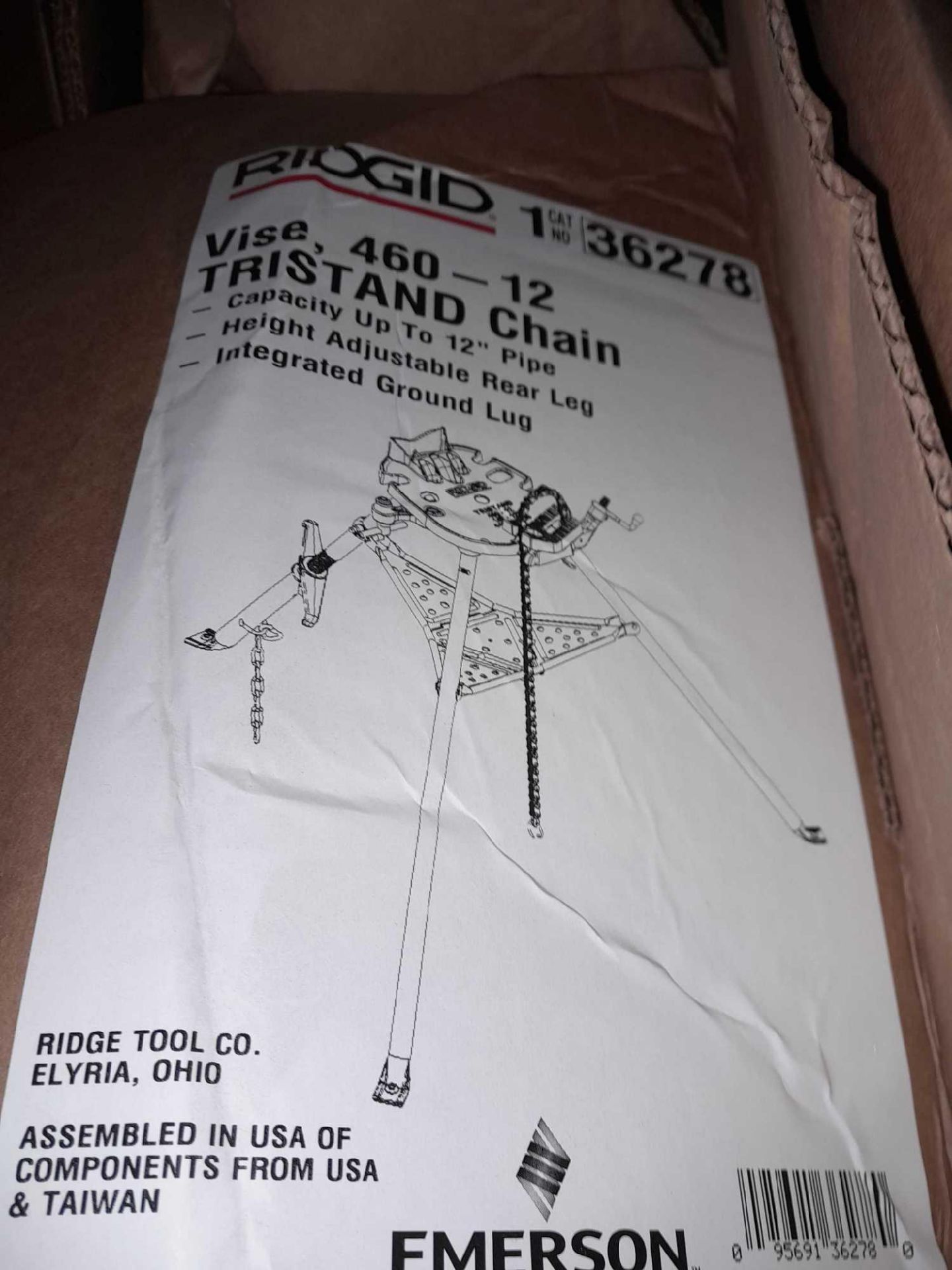 RRP £960 Brand New Boxed Ridged 460-12 Portable Tristan Chain Vice - Image 2 of 2