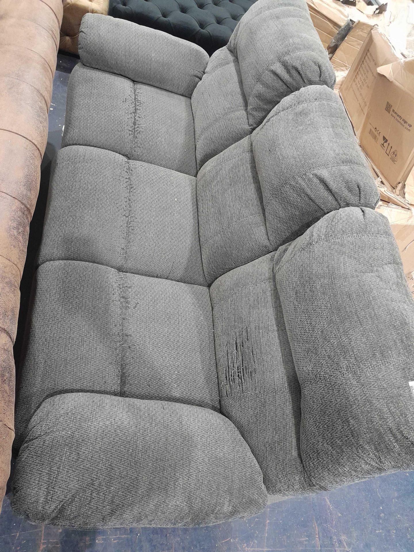 RRP £750 3 Seater Reclining Sofa In Grey (Cr3) - Image 2 of 3