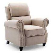 RRP £300 Boxed Pushback Fabric Recliner Chair (Cr2)