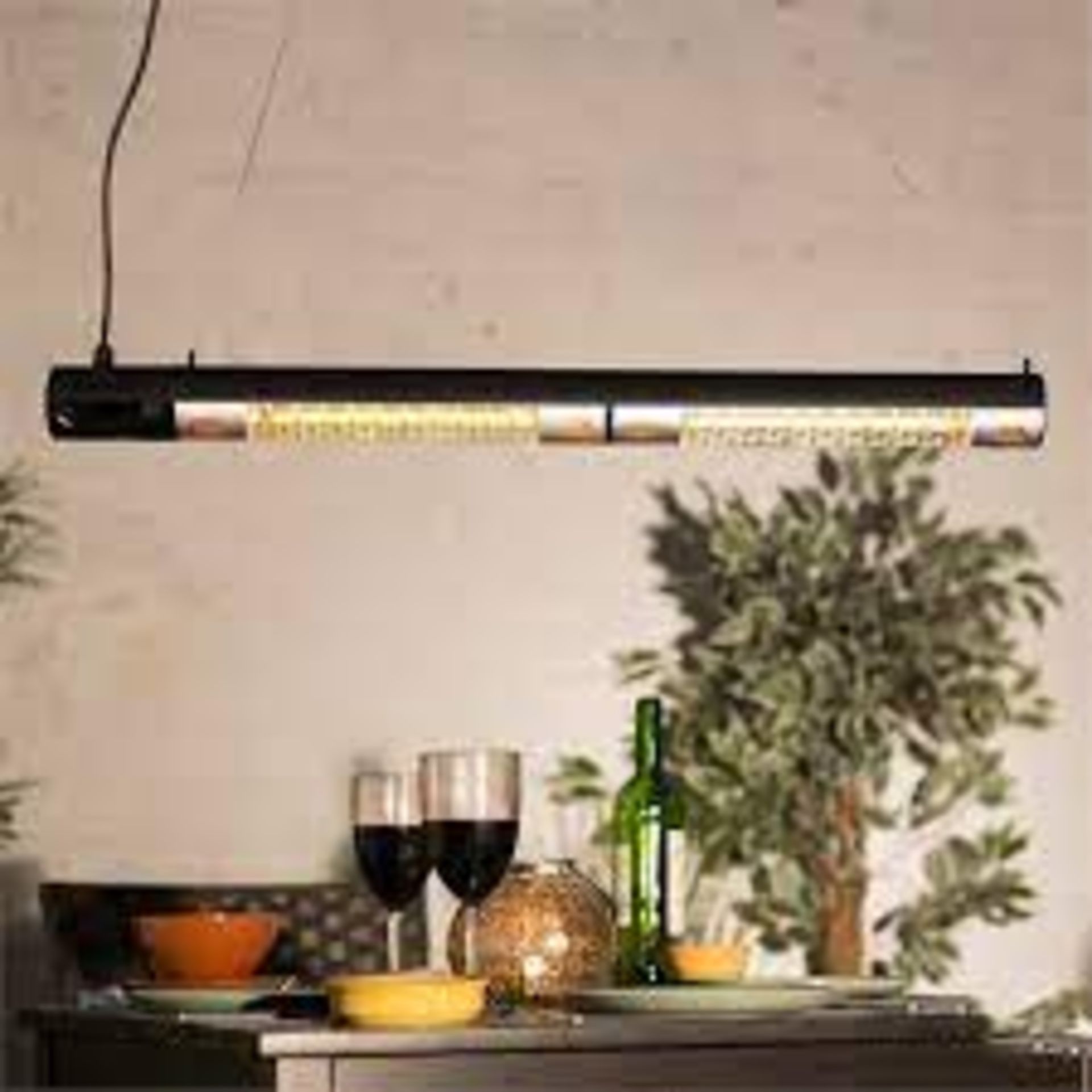 RRP £240 Boxed X2 La Hacienda Hanging Golden Tube Electric Heaters(Cr1)