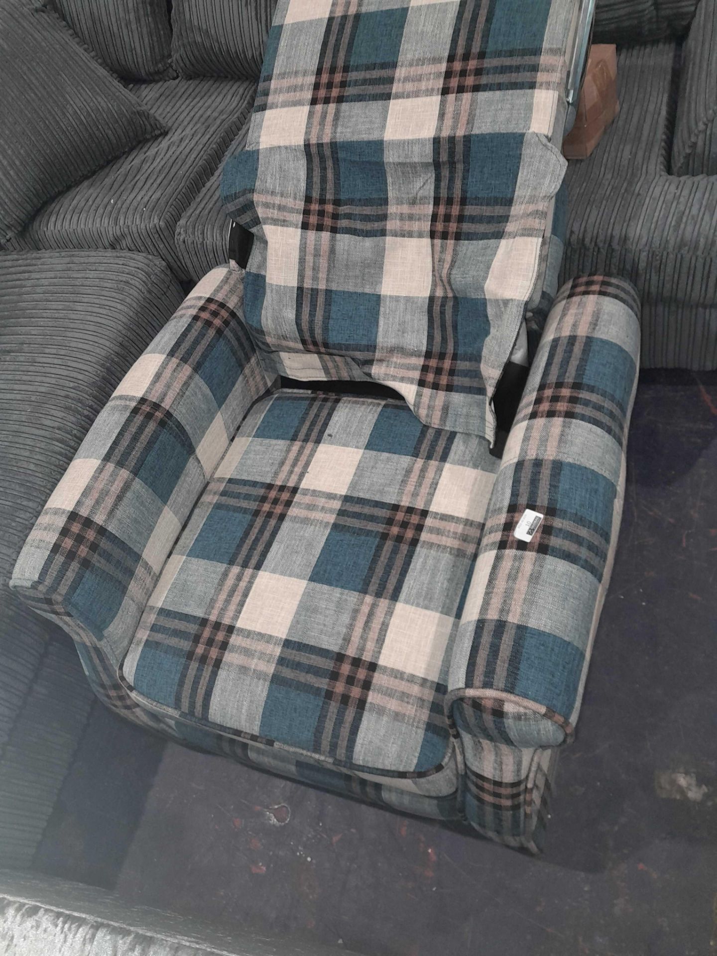 RRP £250 Ex Display Tartan Recliner Armchair - Image 2 of 2