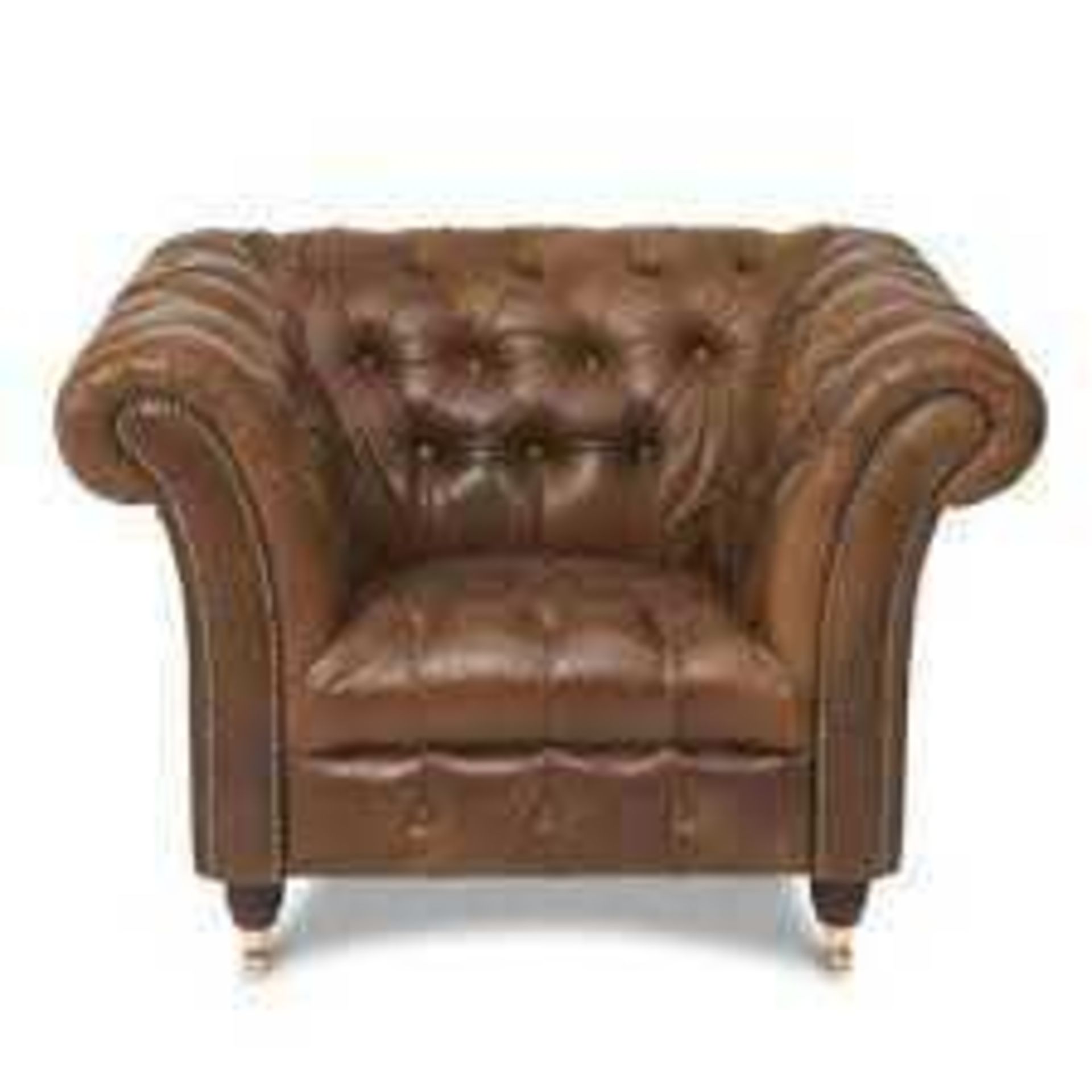 RRP £500 Ex Display Buttoned Large Brown Armchair