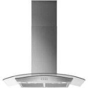 RRP £220 Boxed Angled Glass Hood 90Cm, Ubled90 (Cr2)