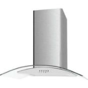 RRP £150 70Cm Stainless Steel Curved Glass Hood, Ubscg70Ss(Cr2)