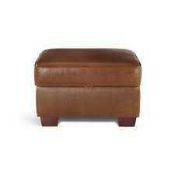 RRP £350 Ex Display Sofology Light Brown Leather Footstool