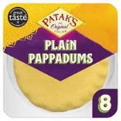 RRP £490 (Approx Count 38) spW34n0578R 36 x Morrisons Plain Poppadoms, Pack of 8(BBE 16/10/23) 2 x