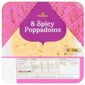 RRP £392 (Approx Count 35) spW34n0578Y 35 x Morrisons Spicy Poppadoms, Pack of 8(BBE 14/10/23) 2x
