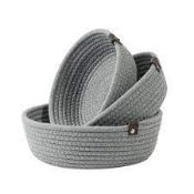 RRP £240 Boxed X2 Boxes Cotton Rope Buckets(Cr1)