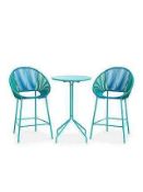 RRP £200 Unboxed X2 Wicker Chairs, Blue(Cr2)