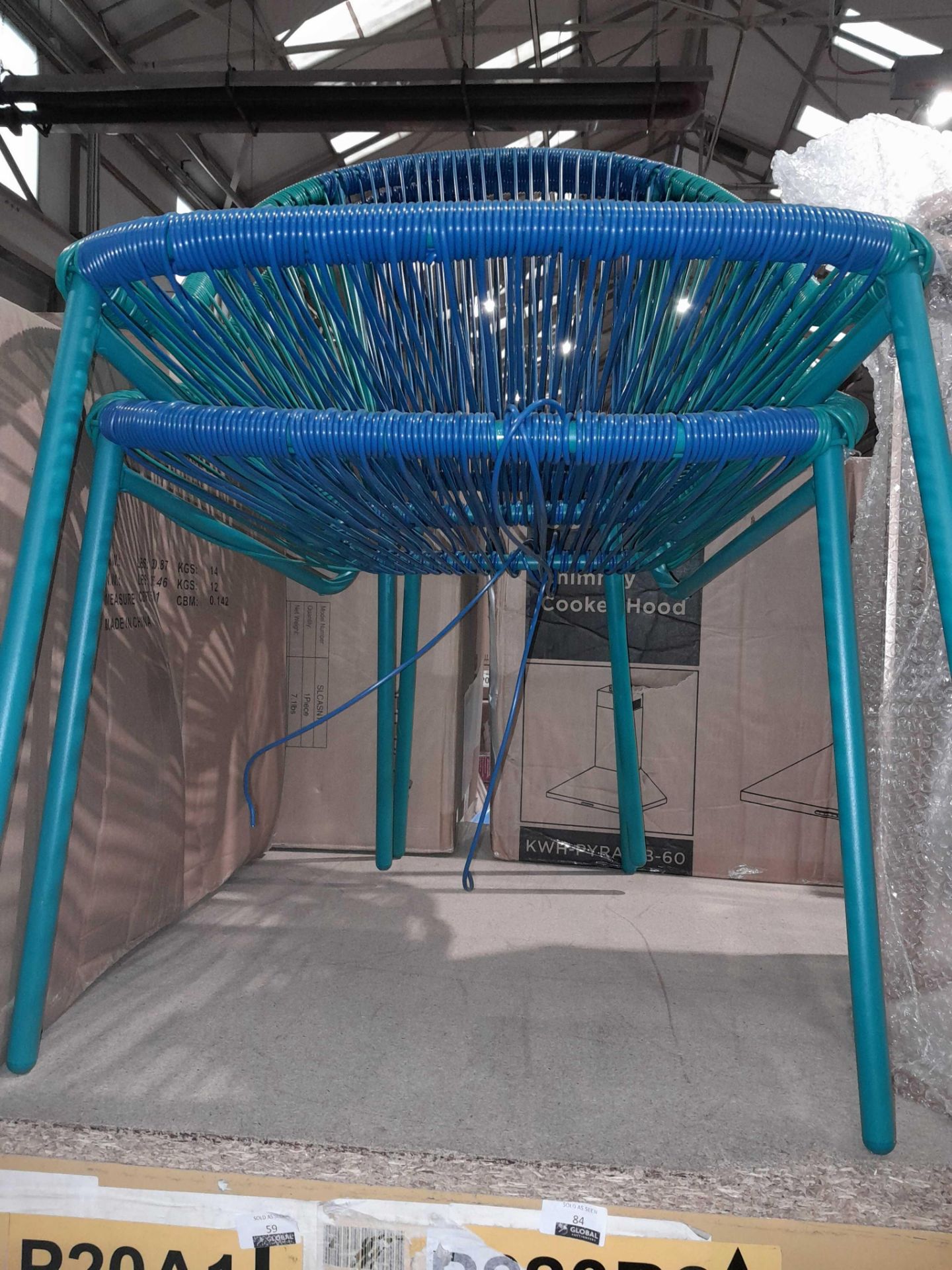 RRP £200 Unboxed X2 Wicker Chairs, Blue(Cr2) - Image 2 of 2