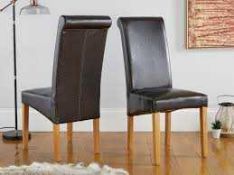 RRP £140 Leather Dining Chair(Cr1)