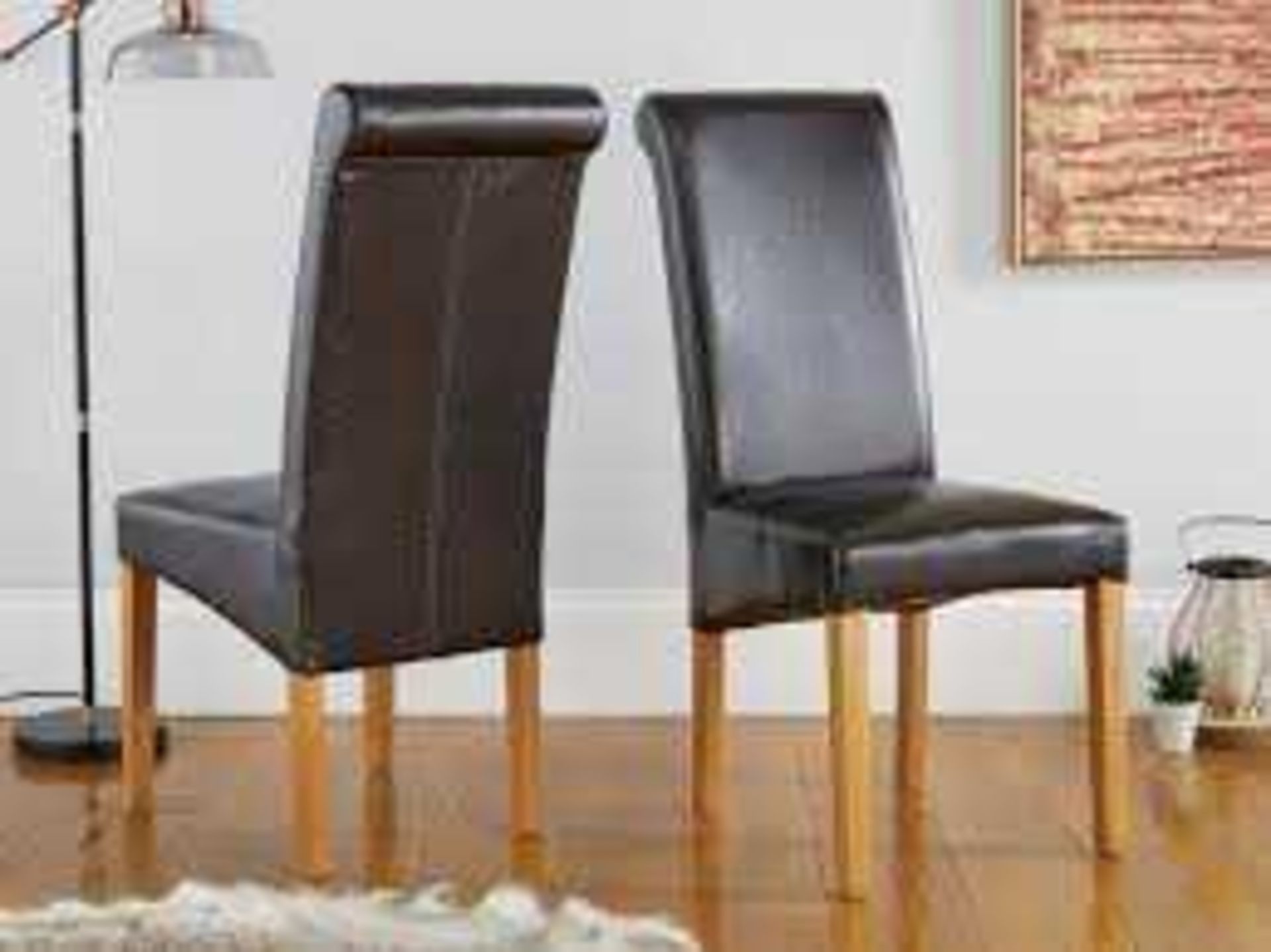 RRP £140 Leather Dining Chair(Cr1)