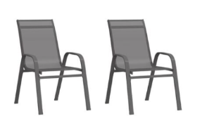 RRP £120 Brand New Garden Chairs In Grey X2