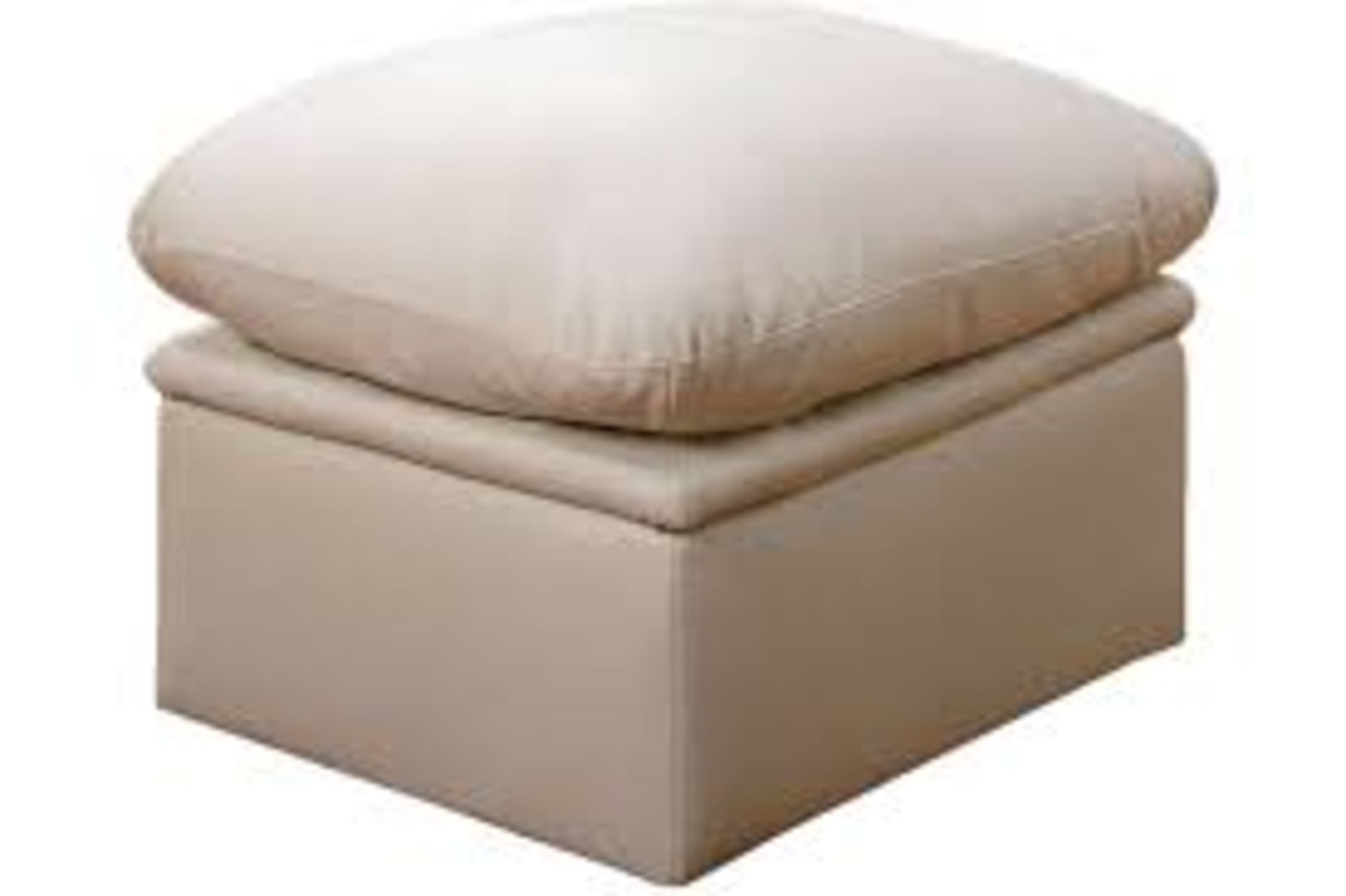 RRP £300 Ex Display Footstool Cream & Brown Leather