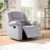 RRP £150 Ex Display Reclining Armchair, Grey Fabric