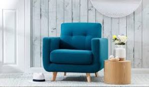 RRP £800 Ex Display Turquoise Single Armchair