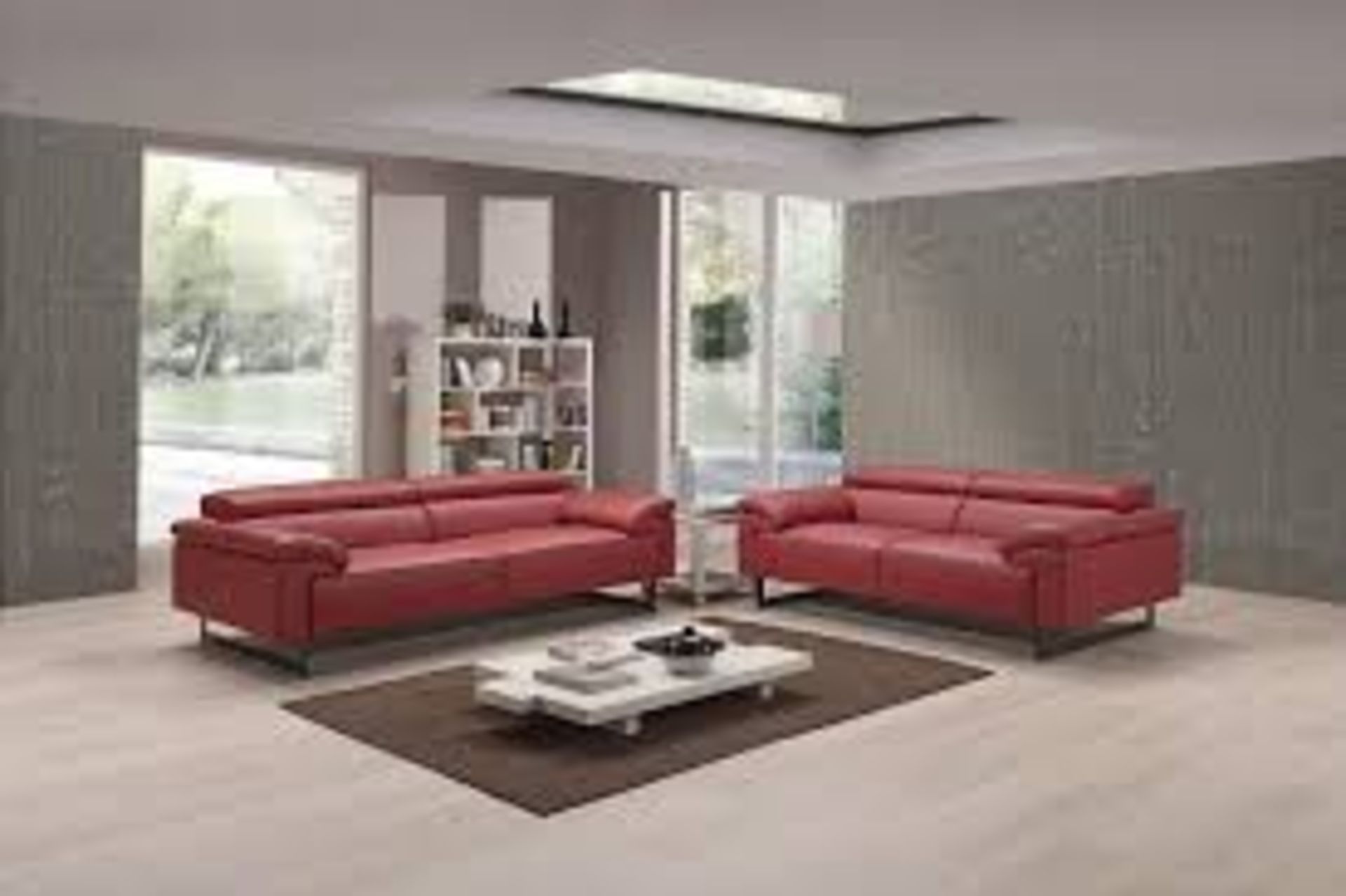 RRP £1500 Ex Display Red Stylish 3 Seater Sofa