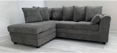 RRP £800 Ex Display Fabric Corner Couch In Grey