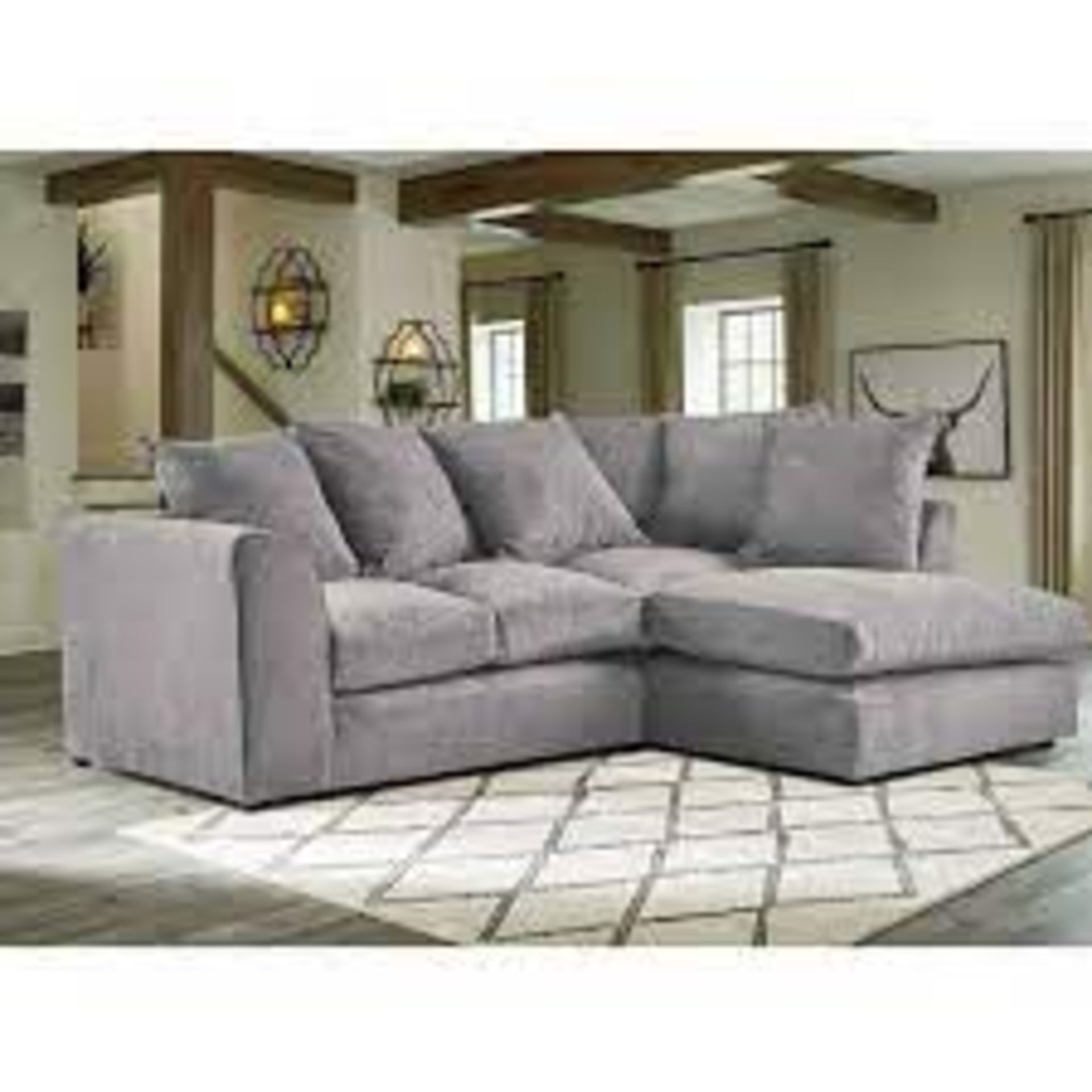 RRP £500 Ex Display 4 Seater Velvet Corner Sofa