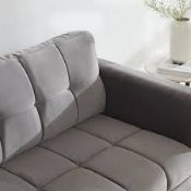 RRP £600 Ex Display Fabric 2 Seater Couch In Grey