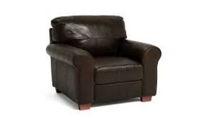 RRP £600 Ex Display X2 Leather Armchairs In Brown