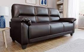 RRP £1000 Ex Display 3 Seater Leather Sofa, Brown