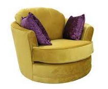 RRP £600 Ex Display Swivel Armchair In Yellow