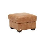 RRP £420 Ex Display Leather Footstool In Brown