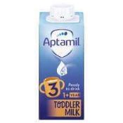 RRP £200 Brand New X10 Boxes Of Aptamil 3 Toddler Milk 15X200Ml Per Box, Best Before 5/10/2023