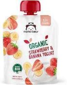 RRP £200 Brand New X40 Boxes Of Mama Bear Organic Strawberry & Banana Yogurt X6 Pouches Per Box, Bes